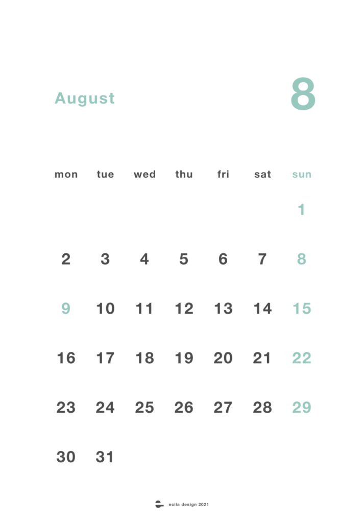 Ecila Designカレンダー21 8 10月修正版ダウンロードについて Ecila Design